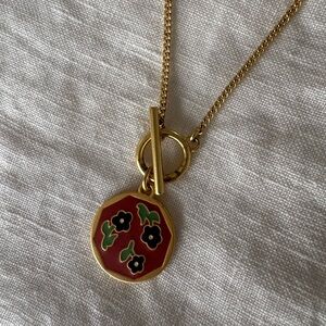 Madewell Floral Gold Pendant Necklace